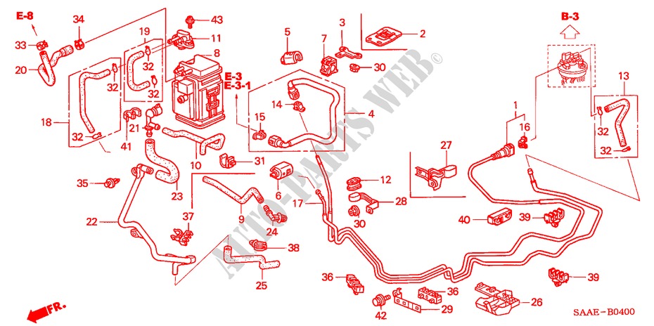 KRAFTSTOFFLEITUNG für Honda JAZZ 1.4 SE 5 Türen 5 gang-Schaltgetriebe 2005