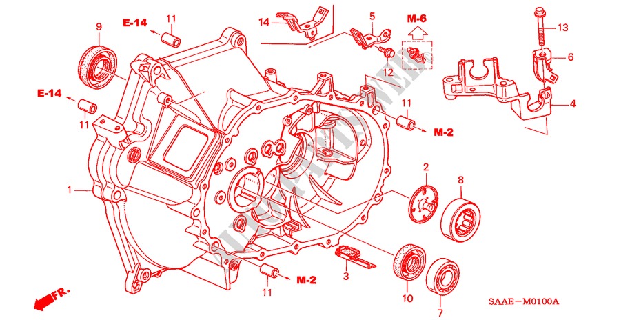 KUPPLUNGSGEHAEUSE für Honda JAZZ 1.3 LS 5 Türen 5 gang-Schaltgetriebe 2005