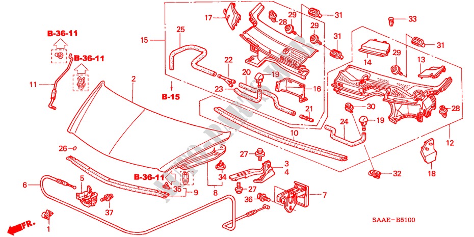 MOTORHAUBE(LH) für Honda JAZZ 1.2 LS 5 Türen 5 gang-Schaltgetriebe 2004