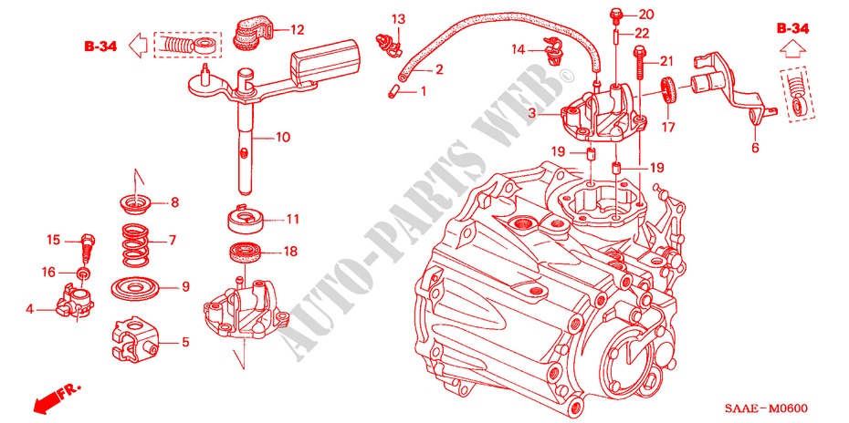 SCHALTHEBEL/SCHALTARM für Honda JAZZ 1.3 LS 5 Türen 5 gang-Schaltgetriebe 2005
