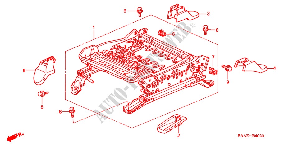 VORNE SITZKOMPONENTEN (R.) (1) für Honda JAZZ 1.3 LS 5 Türen 5 gang-Schaltgetriebe 2005