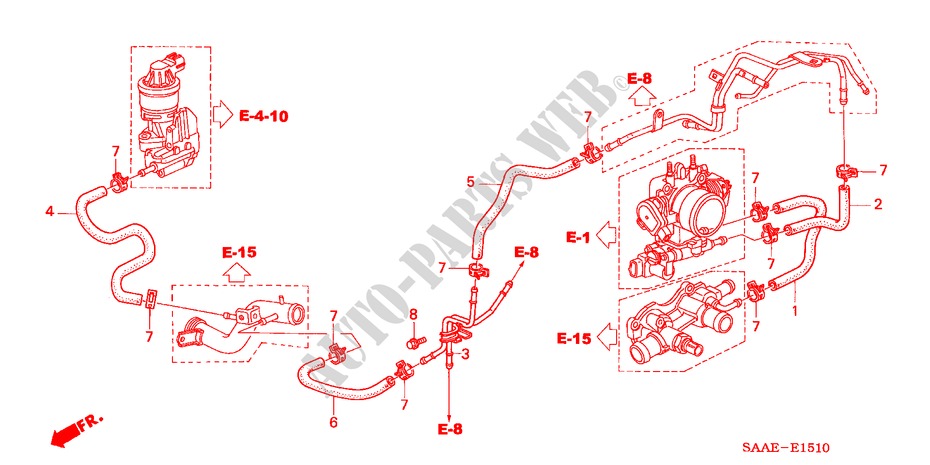 WASSERSCHLAUCH(1) für Honda JAZZ 1.3 LS 5 Türen 5 gang-Schaltgetriebe 2005