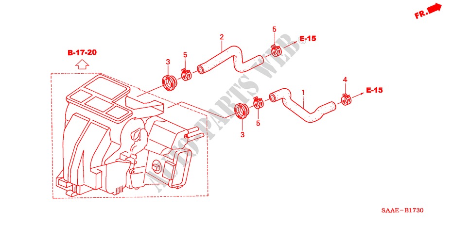 WASSERSCHLAUCH(LH) für Honda JAZZ 1.3 LS 5 Türen 5 gang-Schaltgetriebe 2005
