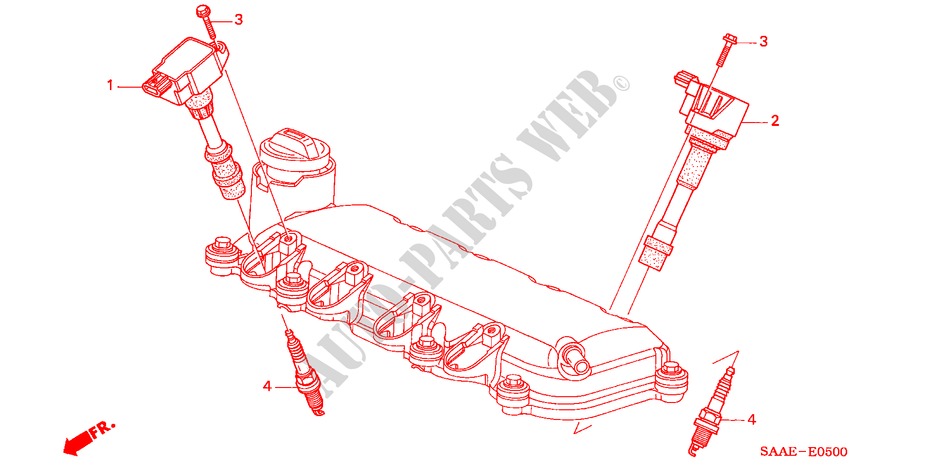 ZUENDSPULE/STOEPSEL für Honda JAZZ 1.4 SE 5 Türen 5 gang-Schaltgetriebe 2004