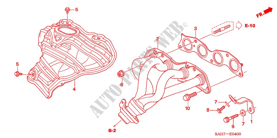 AUSPUFFKRUEMMER(1) für Honda JAZZ 1.4 ES 5 Türen 5 gang-Schaltgetriebe 2006