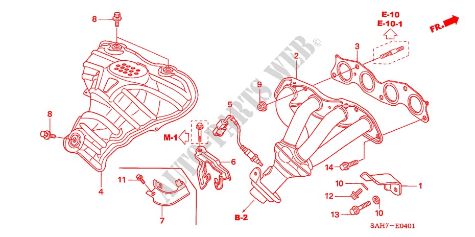AUSPUFFKRUEMMER(2) für Honda JAZZ 1.3 LS 5 Türen 5 gang-Schaltgetriebe 2007