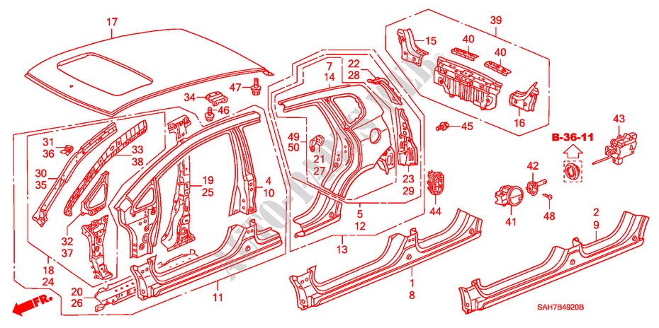 AUSSENBLECHE/TAFEL, HINTEN für Honda JAZZ 1.2 S-S 5 Türen 5 gang-Schaltgetriebe 2007