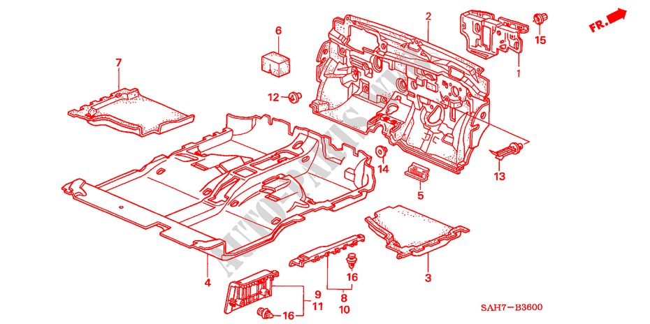 BODENMATTE für Honda JAZZ 1.2 S-S 5 Türen 5 gang-Schaltgetriebe 2007