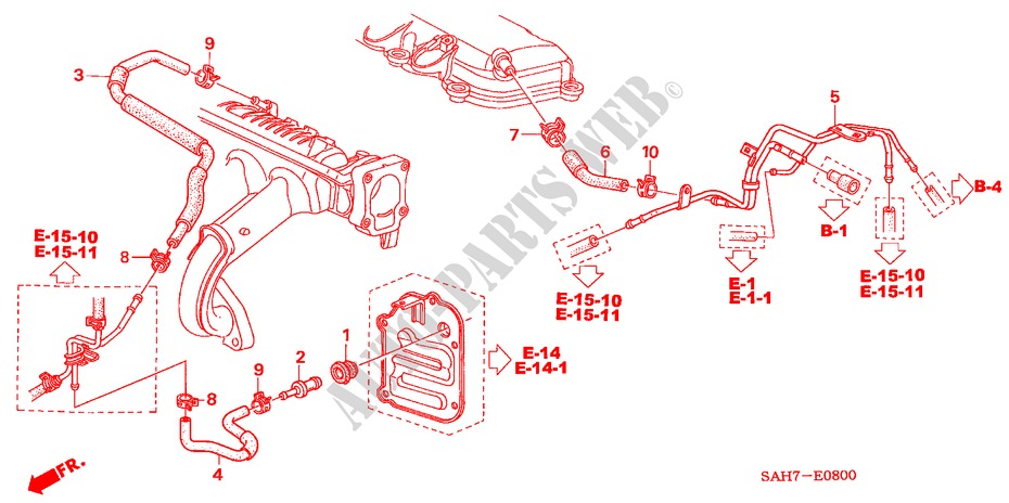 ENTLUEFTUNGSROHR für Honda JAZZ 1.2 LS 5 Türen 5 gang-Schaltgetriebe 2007
