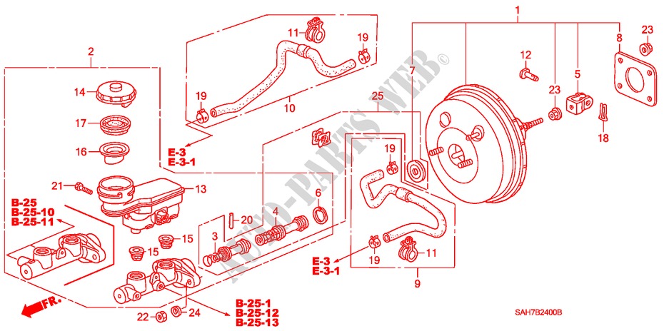 HAUPTBREMSZYLINDER/ MASTER POWER(1) für Honda JAZZ 1.2 S-S 5 Türen 5 gang-Schaltgetriebe 2007