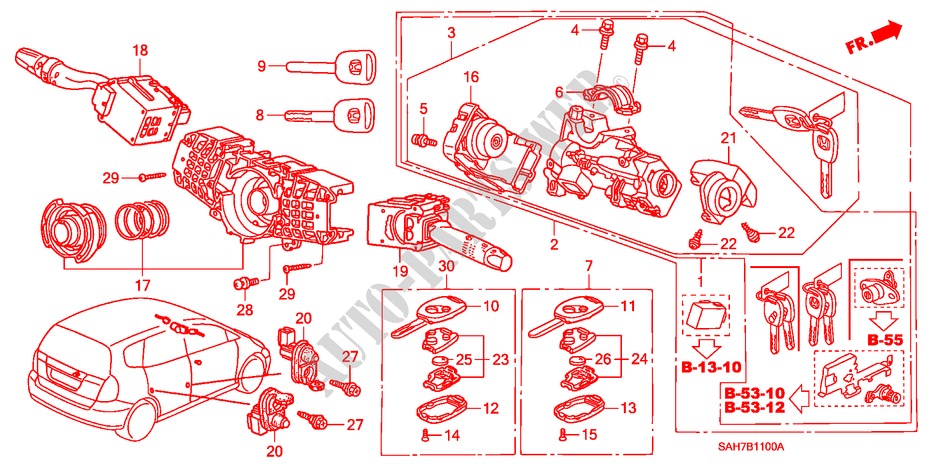 KOMBISCHALTER(LH) für Honda JAZZ 1.2 S-S 5 Türen 5 gang-Schaltgetriebe 2007