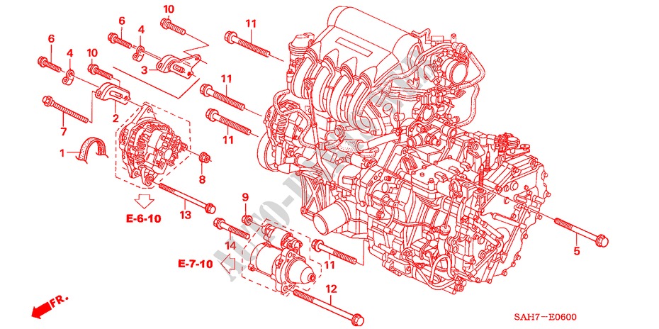 LICHTMASCHINEN STREBE für Honda JAZZ 1.2 LS 5 Türen 5 gang-Schaltgetriebe 2007