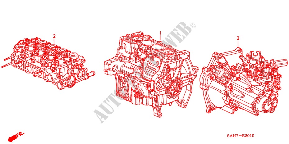 MOTOREINHEIT/GETRIEBE KOMPL. für Honda JAZZ 1.2 LS 5 Türen 5 gang-Schaltgetriebe 2007