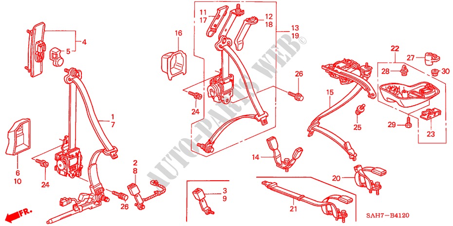 SITZGURTE für Honda JAZZ 1.2 LS 5 Türen 5 gang-Schaltgetriebe 2007