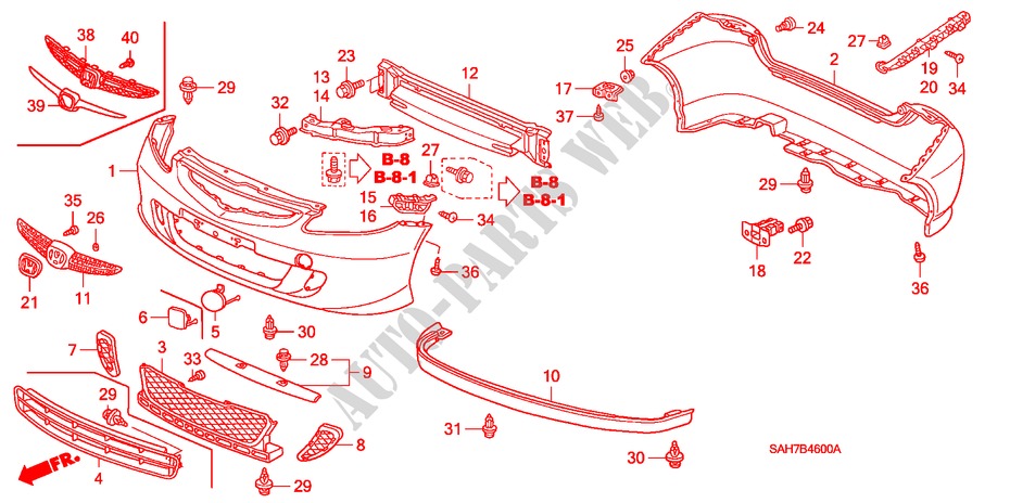 STOSSFAENGER für Honda JAZZ 1.2 S-S 5 Türen 5 gang-Schaltgetriebe 2007