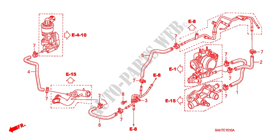 WASSERSCHLAUCH(1) für Honda JAZZ 1.3 LS 5 Türen 5 gang-Schaltgetriebe 2007