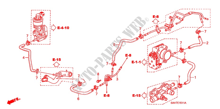 WASSERSCHLAUCH(2) für Honda JAZZ 1.2 LS 5 Türen 5 gang-Schaltgetriebe 2007