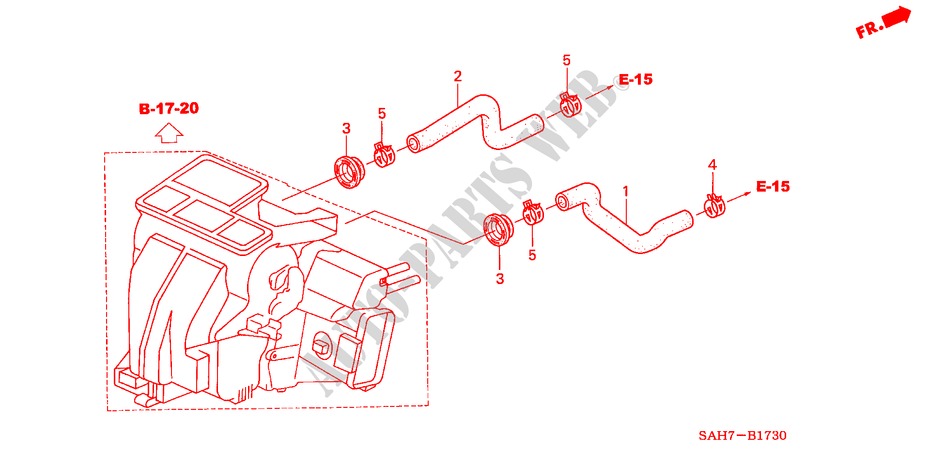 WASSERSCHLAUCH(LH) für Honda JAZZ 1.2 S-S 5 Türen 5 gang-Schaltgetriebe 2007