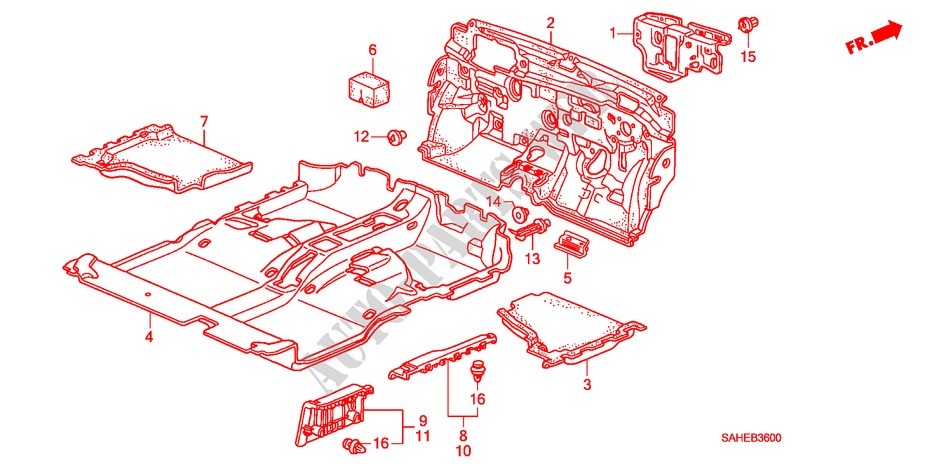 BODENMATTE für Honda JAZZ 1.2 S-S 5 Türen 5 gang-Schaltgetriebe 2008