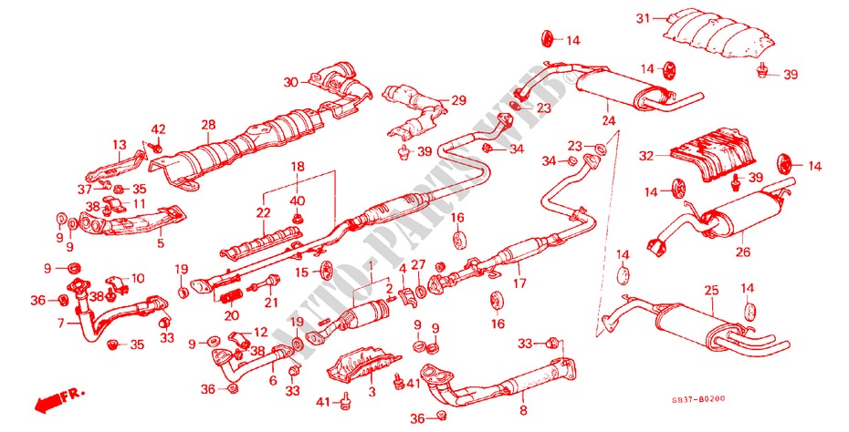 AUSPUFFROHR für Honda CIVIC GT 3 Türen 5 gang-Schaltgetriebe 1987