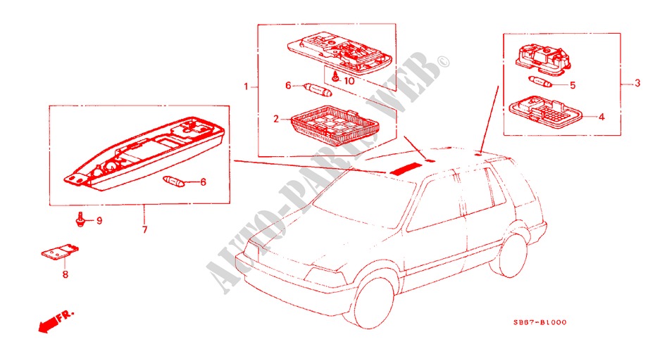 INNENLEUCHTE für Honda CIVIC SHUTTLE DX 5 Türen 5 gang-Schaltgetriebe 1987
