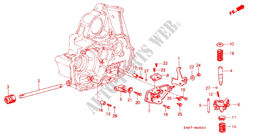 SCHALTSTANGE/SCHALTARM für Honda CIVIC SHUTTLE DX 5 Türen 5 gang-Schaltgetriebe 1985