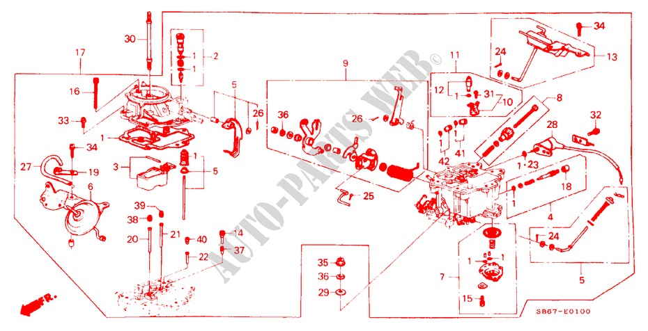 VERGASER für Honda CIVIC SHUTTLE DX 5 Türen 5 gang-Schaltgetriebe 1985
