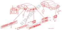 EMBLEM für Honda INTEGRA EX16 5 Türen 5 gang-Schaltgetriebe 1987