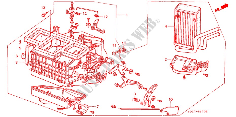 HEIZUNGSEINHEIT für Honda INTEGRA EX16 5 Türen 5 gang-Schaltgetriebe 1988