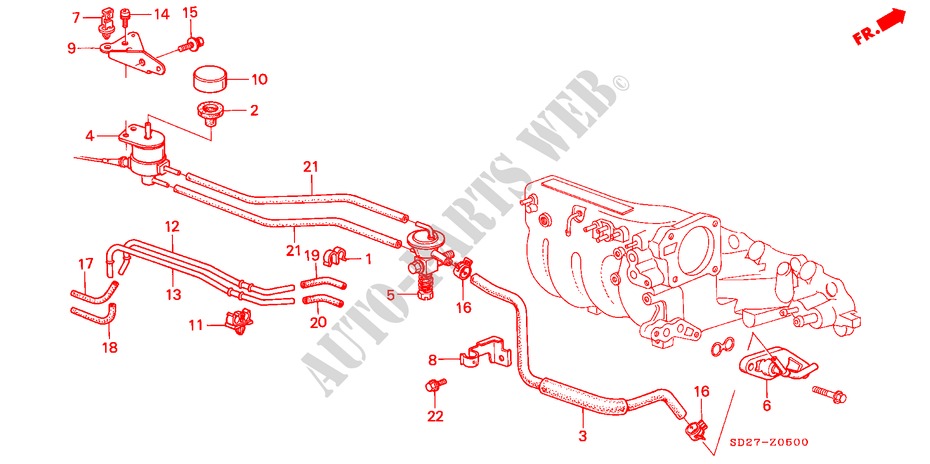 KLIMAANLAGE (ROHR/VENTIL)(1) für Honda INTEGRA EX16 5 Türen 5 gang-Schaltgetriebe 1988