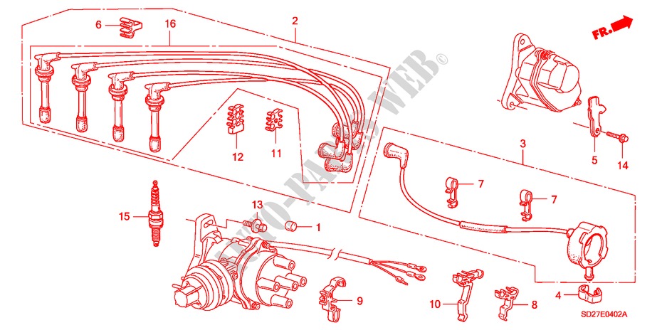 MOTOR, ELEKTR.(3) (PGM FI) für Honda INTEGRA EX16 5 Türen 5 gang-Schaltgetriebe 1988