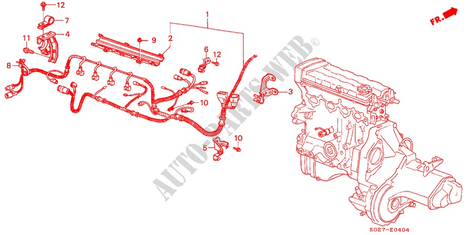 MOTOR, ELEKTR.(5) (PGM FI) für Honda INTEGRA EX16 5 Türen 5 gang-Schaltgetriebe 1988
