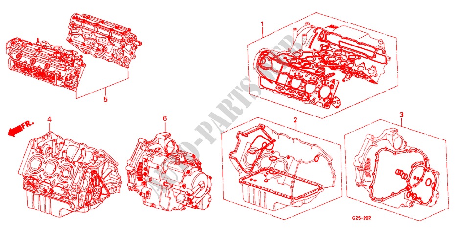 DICHTUNG SATZ/ GETRIEBE KOMPL. für Honda LEGEND V6 2.7I 4 Türen 5 gang-Schaltgetriebe 1988