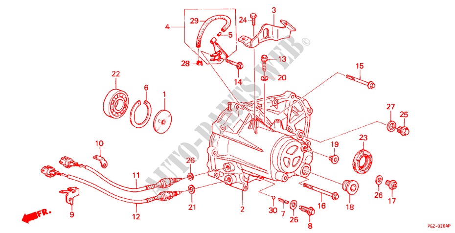 GETRIEBEGEHAEUSE für Honda LEGEND V6 2.7I 4 Türen 5 gang-Schaltgetriebe 1988