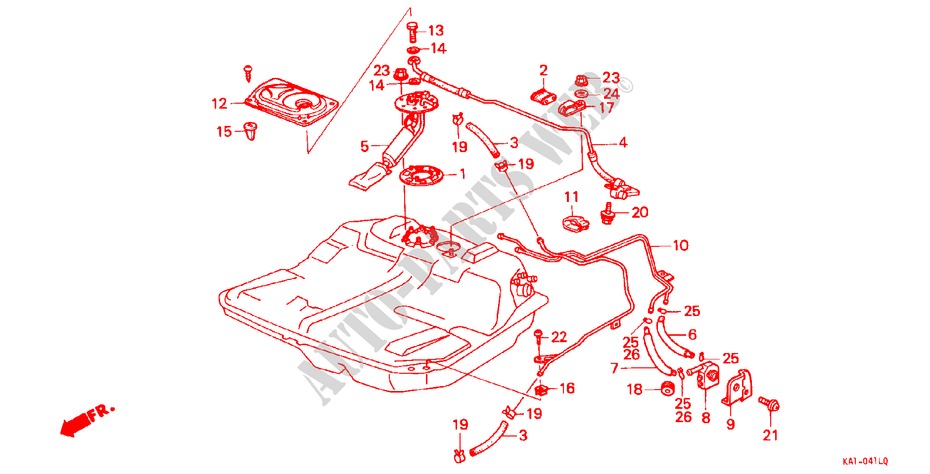 KRAFTSTOFFPUMPE für Honda LEGEND V6 2.7I 4 Türen 5 gang-Schaltgetriebe 1988