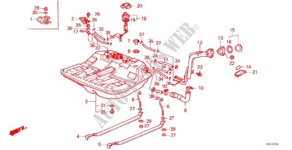 KRAFTSTOFFTANK für Honda LEGEND V6 2.7I 4 Türen 5 gang-Schaltgetriebe 1988
