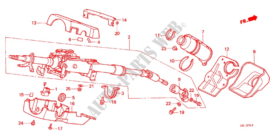 LENKSAEULE(RH) für Honda LEGEND V6 2.7I 4 Türen 5 gang-Schaltgetriebe 1988