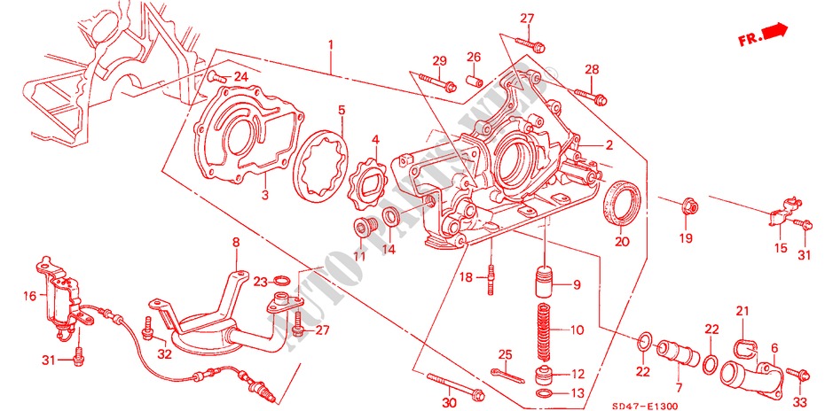 OELPUMPE für Honda LEGEND V6 2.7I 4 Türen 5 gang-Schaltgetriebe 1988