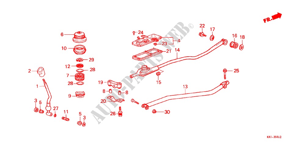 SCHALTHEBEL für Honda LEGEND V6 2.7I 4 Türen 5 gang-Schaltgetriebe 1988