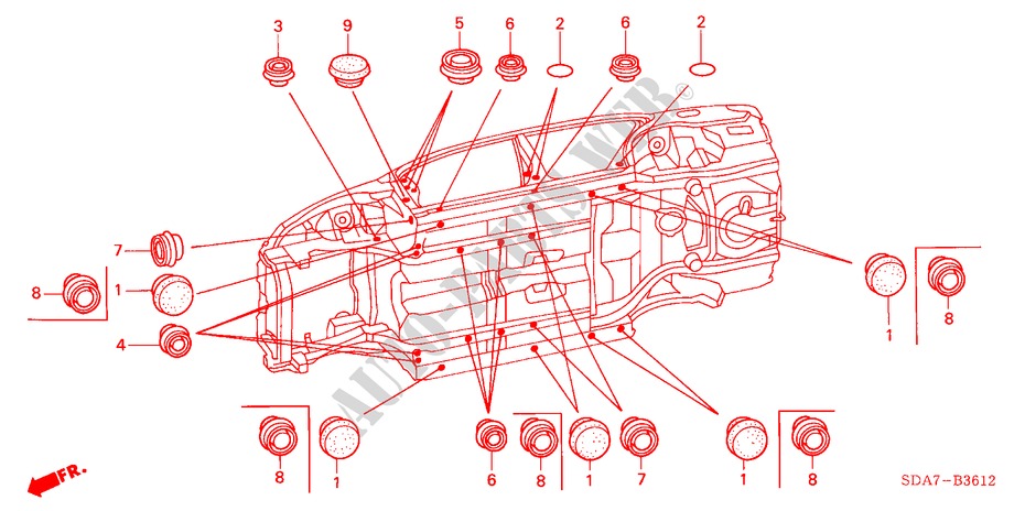 GUMMITUELLE(UNTEN) für Honda ACCORD 3.0          VTI-E 4 Türen 5 gang automatikgetriebe 2006