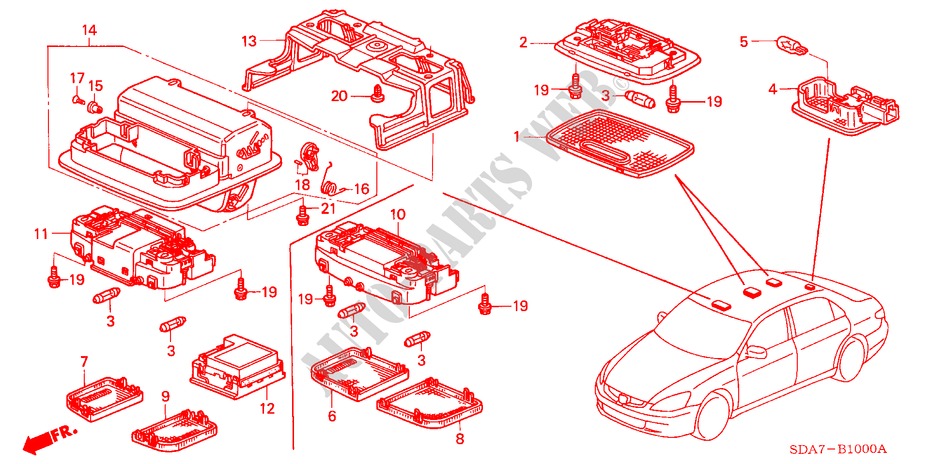 INNENLEUCHTE für Honda ACCORD 2.4          VTI-L 4 Türen 5 gang automatikgetriebe 2005