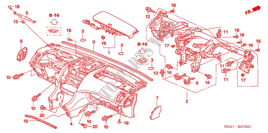INSTRUMENTENBRETT für Honda ACCORD 3.0          VTI-E 4 Türen 5 gang automatikgetriebe 2006
