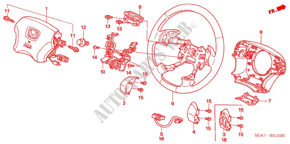 LENKRAD(SRS) (L4) für Honda ACCORD 2.4          VTI-L 4 Türen 5 gang automatikgetriebe 2004