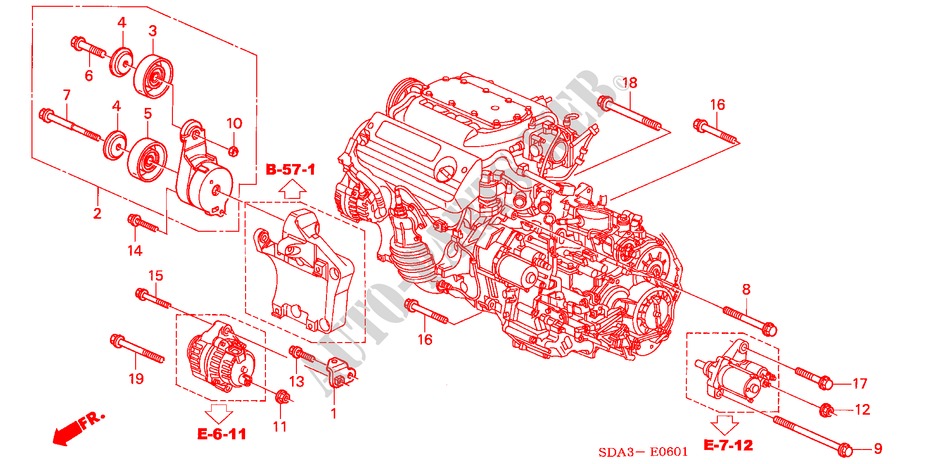 LICHTMASCHINEN STREBE(V6) für Honda ACCORD 3.0          VTI-E 4 Türen 5 gang automatikgetriebe 2006