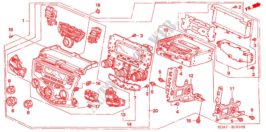 MITTLERES MODUL (MANUELLE KLIMAANLAGE) für Honda ACCORD 2.4          VTI-L 4 Türen 5 gang-Schaltgetriebe 2005