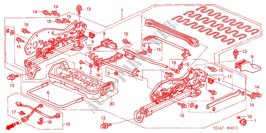 VORNE SITZKOMPONENTEN (L.)(LEISTUNGSHOEHE) für Honda ACCORD 3.0          VTI-E 4 Türen 5 gang automatikgetriebe 2006
