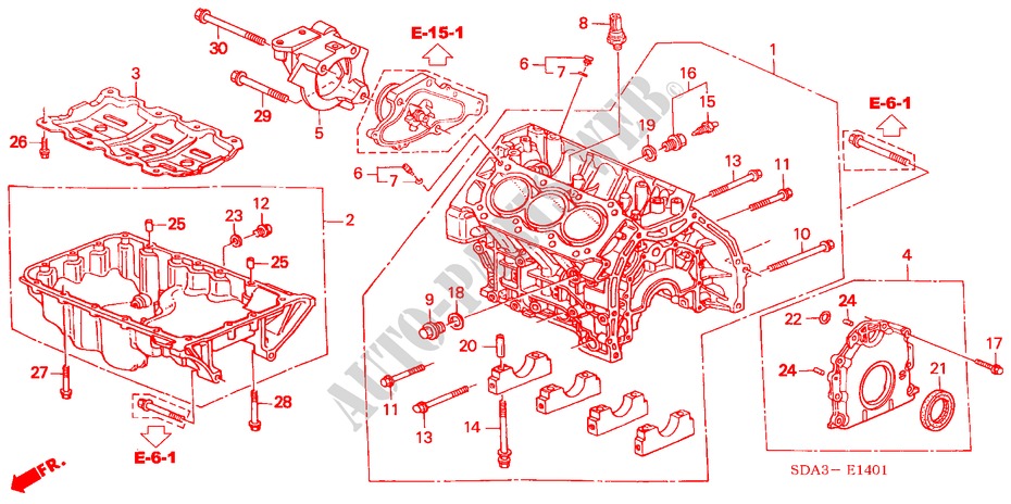 ZYLINDERBLOCK/OELWANNE (V6) für Honda ACCORD 3.0          VTI-E 4 Türen 5 gang automatikgetriebe 2006