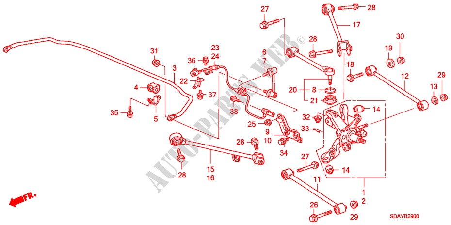 UNTERER ARM, HINTEN für Honda ACCORD 2.4          VTI-E 4 Türen 5 gang automatikgetriebe 2007