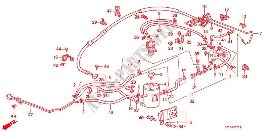 SERVOLENKSCHLAUCH/ROHR(RH) für Honda ACCORD EX 3 Türen 5 gang-Schaltgetriebe 1986