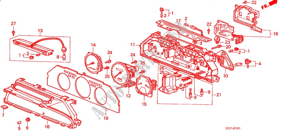 TACHOMETER KOMPONENTE(NS) für Honda ACCORD EX-2.0I 3 Türen 4 gang automatikgetriebe 1986